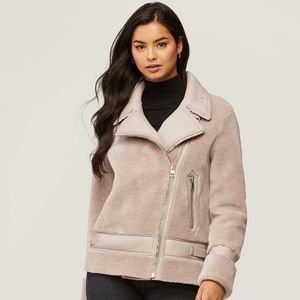 SOIA & KYO LINNEA - FAUX SHERPA JACKET WITH MOTO COLLAR